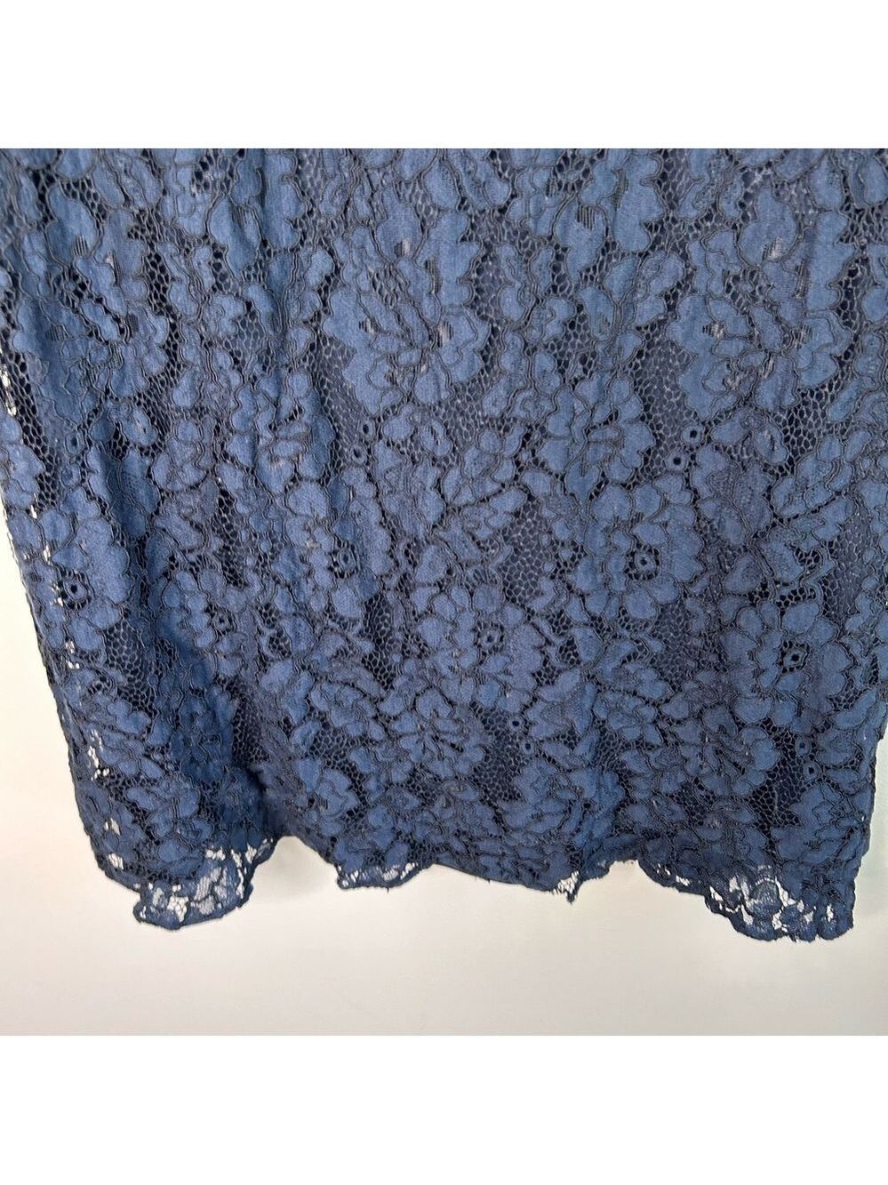 Karl Lagerfeld Navy Blue Lace Shift Dress Size 14 - Picture 10 of 11